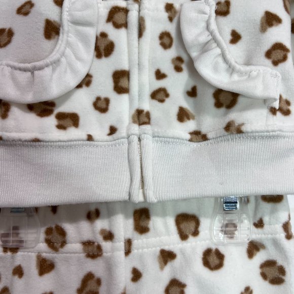 Carter's Child of Mine 2 Piece Lepard Zip up Hoodie and Matching Pants 0-3M NWOT - Picture 2 of 10